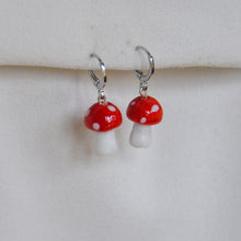 Load image into Gallery viewer, Red Mushroom Earrings