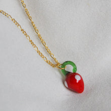 Load image into Gallery viewer, Lampwork Strawberry Necklace