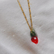Load image into Gallery viewer, Lampwork Strawberry Necklace