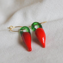 Load image into Gallery viewer, Lampwork Chilli Hoops