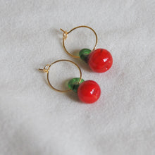 Load image into Gallery viewer, Lampwork Apple Hoops