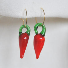 Load image into Gallery viewer, Lampwork Chilli Hoops