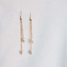 Load image into Gallery viewer, Double Pearl Drop Earrings