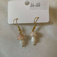 Load image into Gallery viewer, Pink Baby Mushroom Earrings
