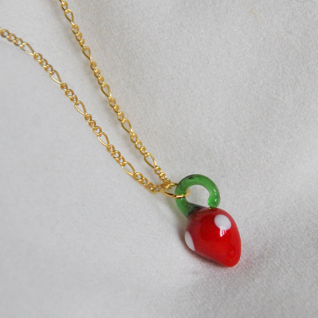 Lampwork Strawberry Necklace