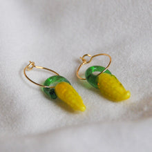 Load image into Gallery viewer, Lampwork Corn Hoops
