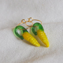 Load image into Gallery viewer, Lampwork Corn Hoops
