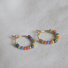 Load image into Gallery viewer, Rainbow Beaded Hoops
