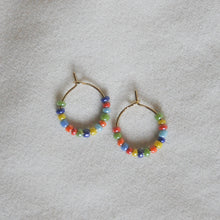 Load image into Gallery viewer, Rainbow Beaded Hoops
