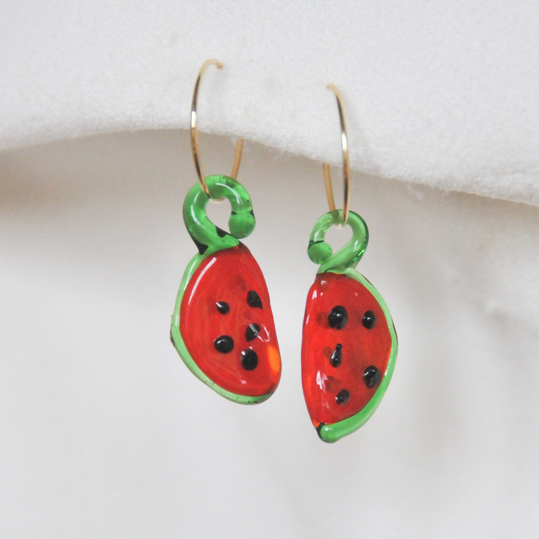 Lampwork Watermelon Hoops