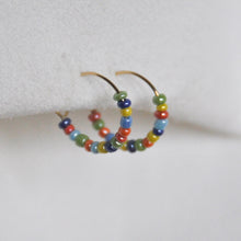 Load image into Gallery viewer, Rainbow Beaded Hoops
