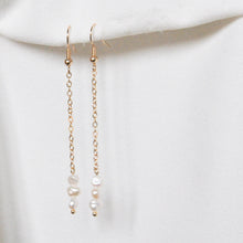 Load image into Gallery viewer, Triple Pearl Chain Earrings
