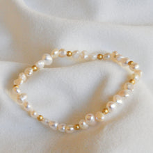 Load image into Gallery viewer, Gold Beaded Pearl Bracelet
